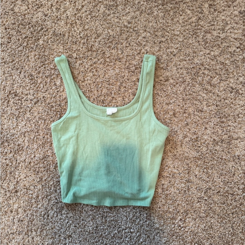Full Tilt Light Green Ribbed Tank Top